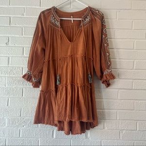 Free People Dreamweaver embroidered tiered tunic